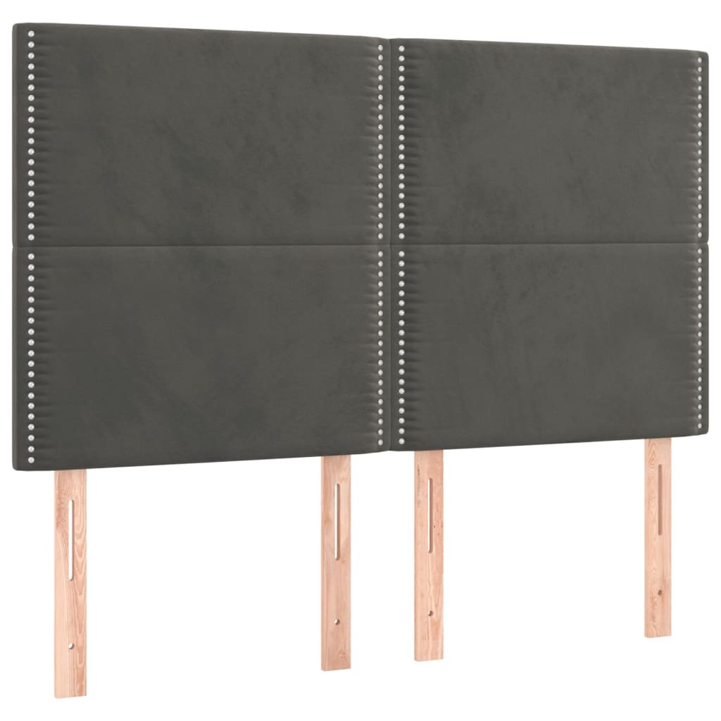 Uzglavlje tamno sivo 144x5x118/128 cm baršunasto