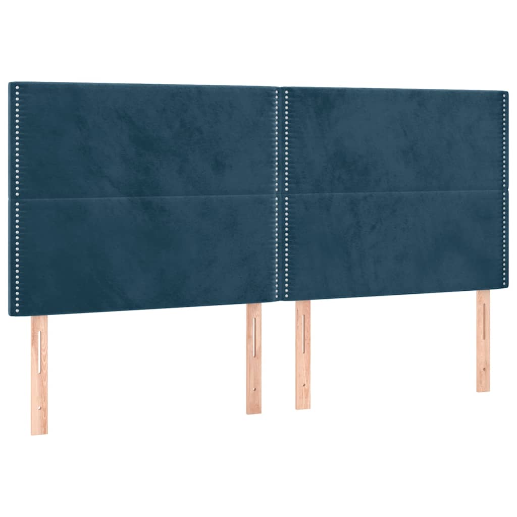 Uzglavlje tamnoplavo 160x5x118/128 cm baršunasto