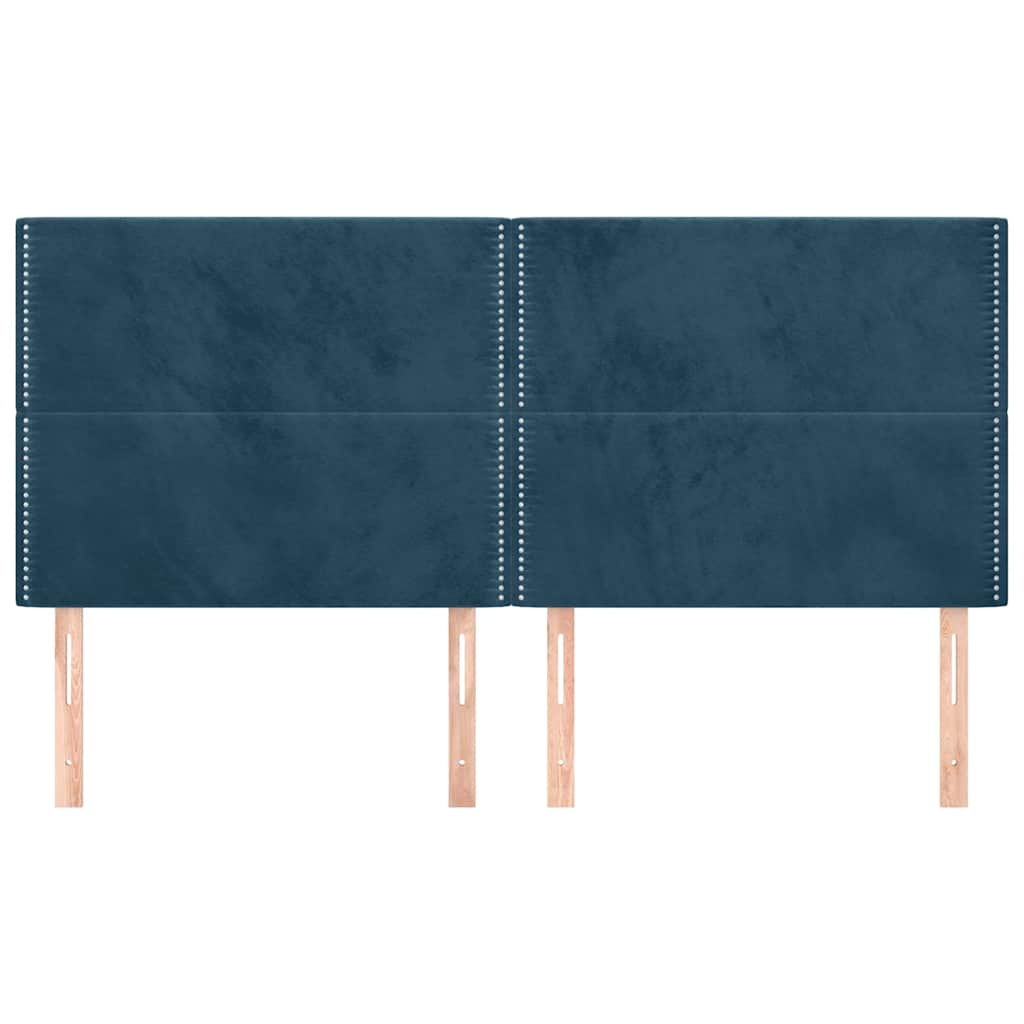 Uzglavlje tamnoplavo 160x5x118/128 cm baršunasto
