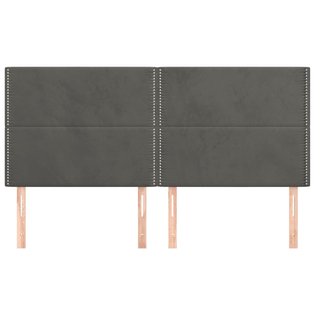 Uzglavlje tamno sivo 180x5x118/128 cm baršunasto