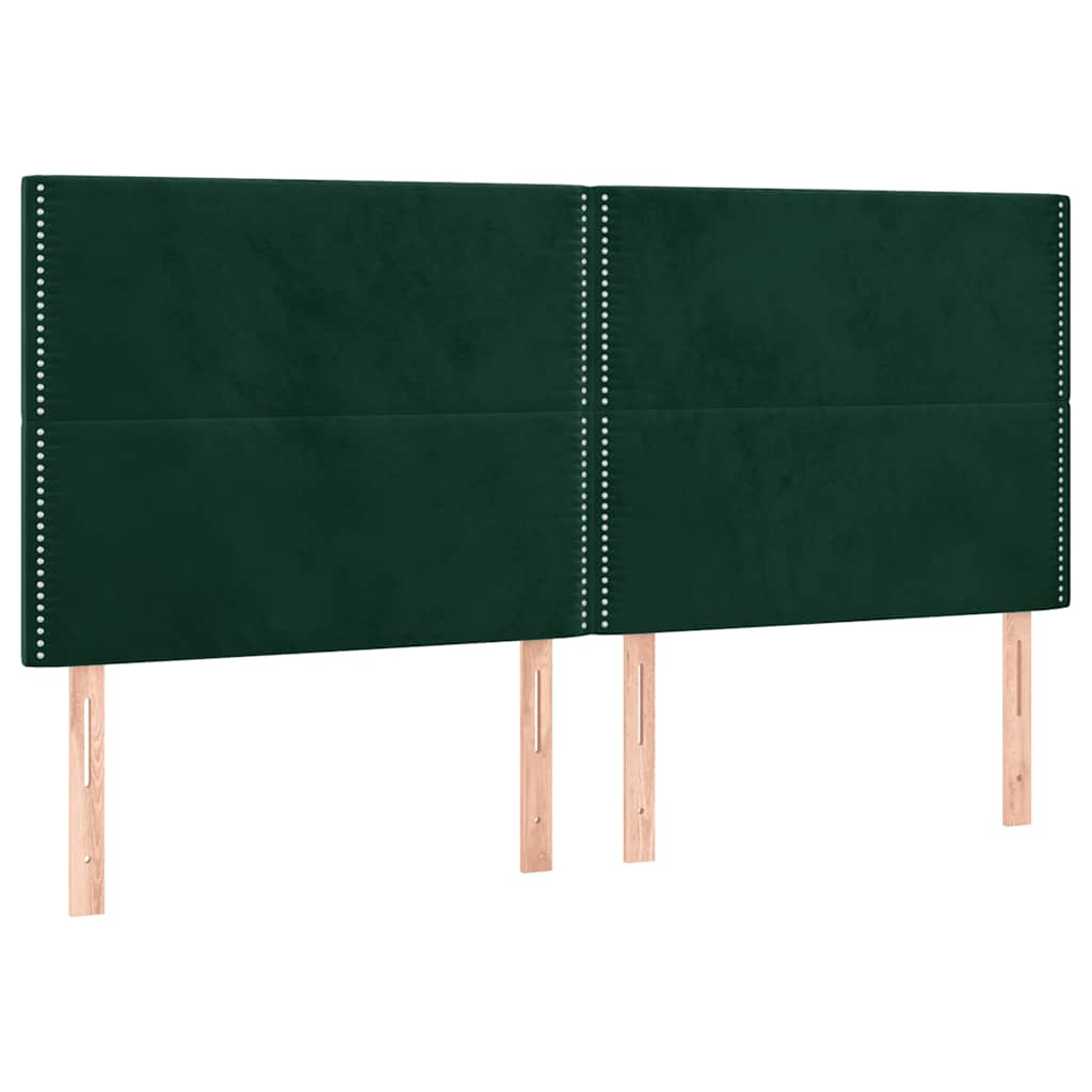 Uzglavlje tamnozeleno 180x5x118/128 cm baršunasto