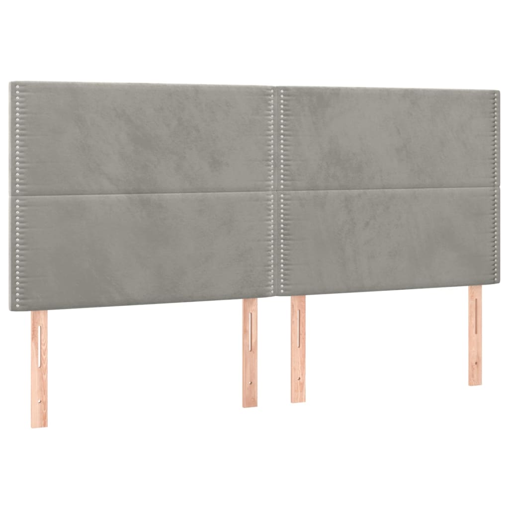 Uzglavlje svijetlosivo 200x5x118/128 cm baršunasto