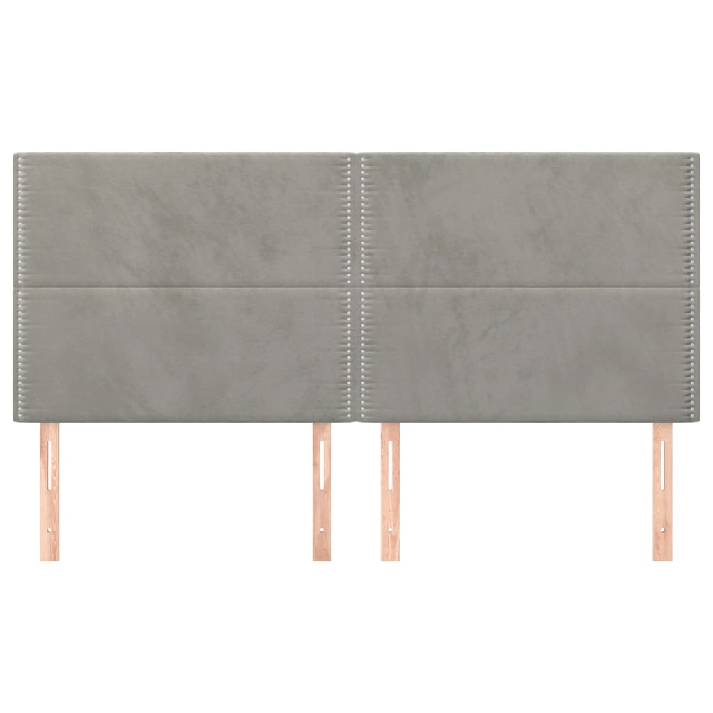 Uzglavlje svijetlosivo 200x5x118/128 cm baršunasto