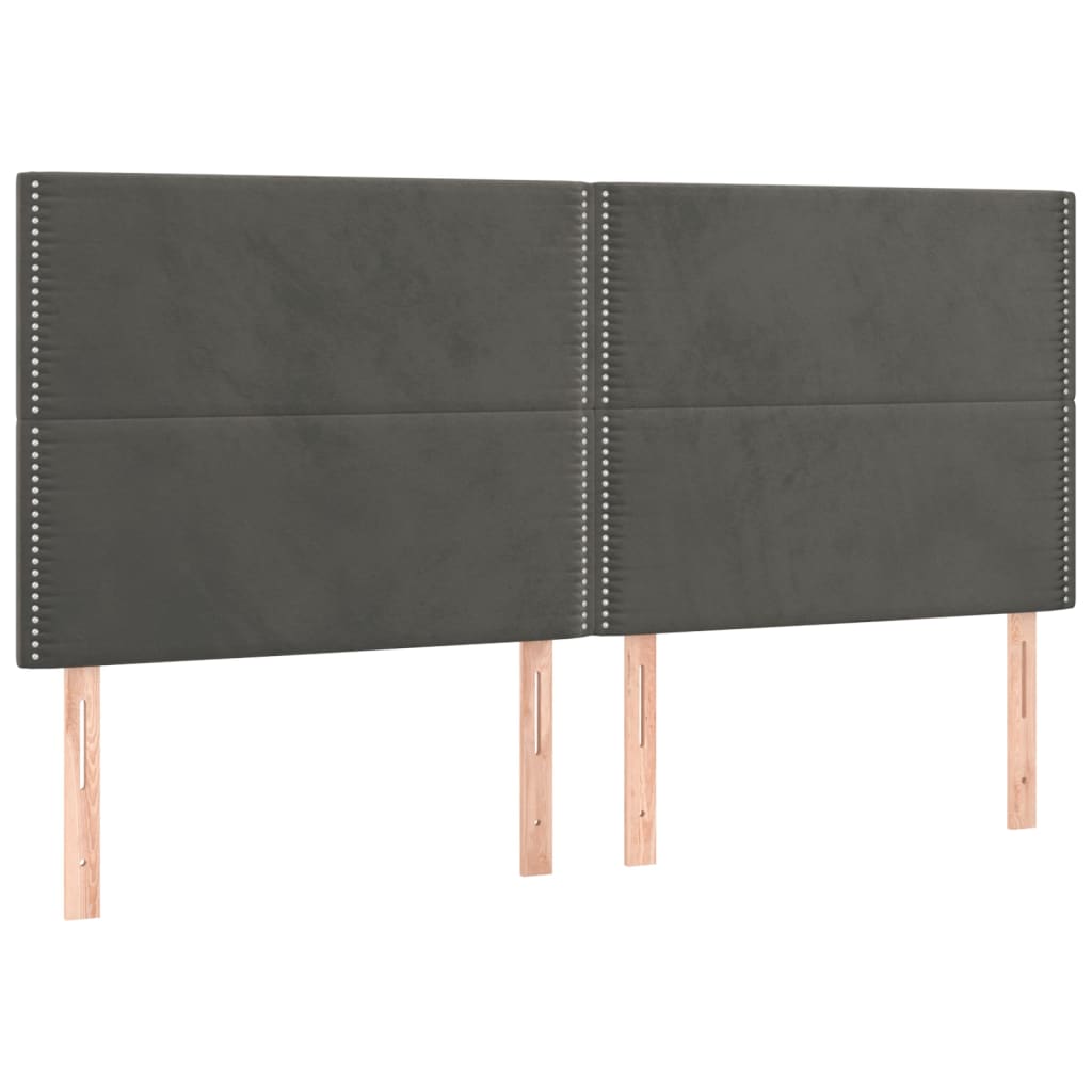 Uzglavlje tamno sivo 200x5x118/128 cm baršunasto