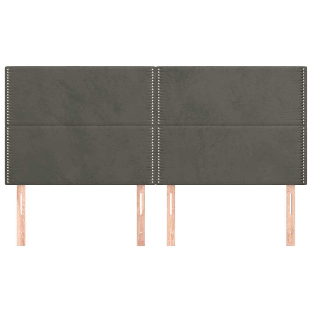 Uzglavlje tamno sivo 200x5x118/128 cm baršunasto