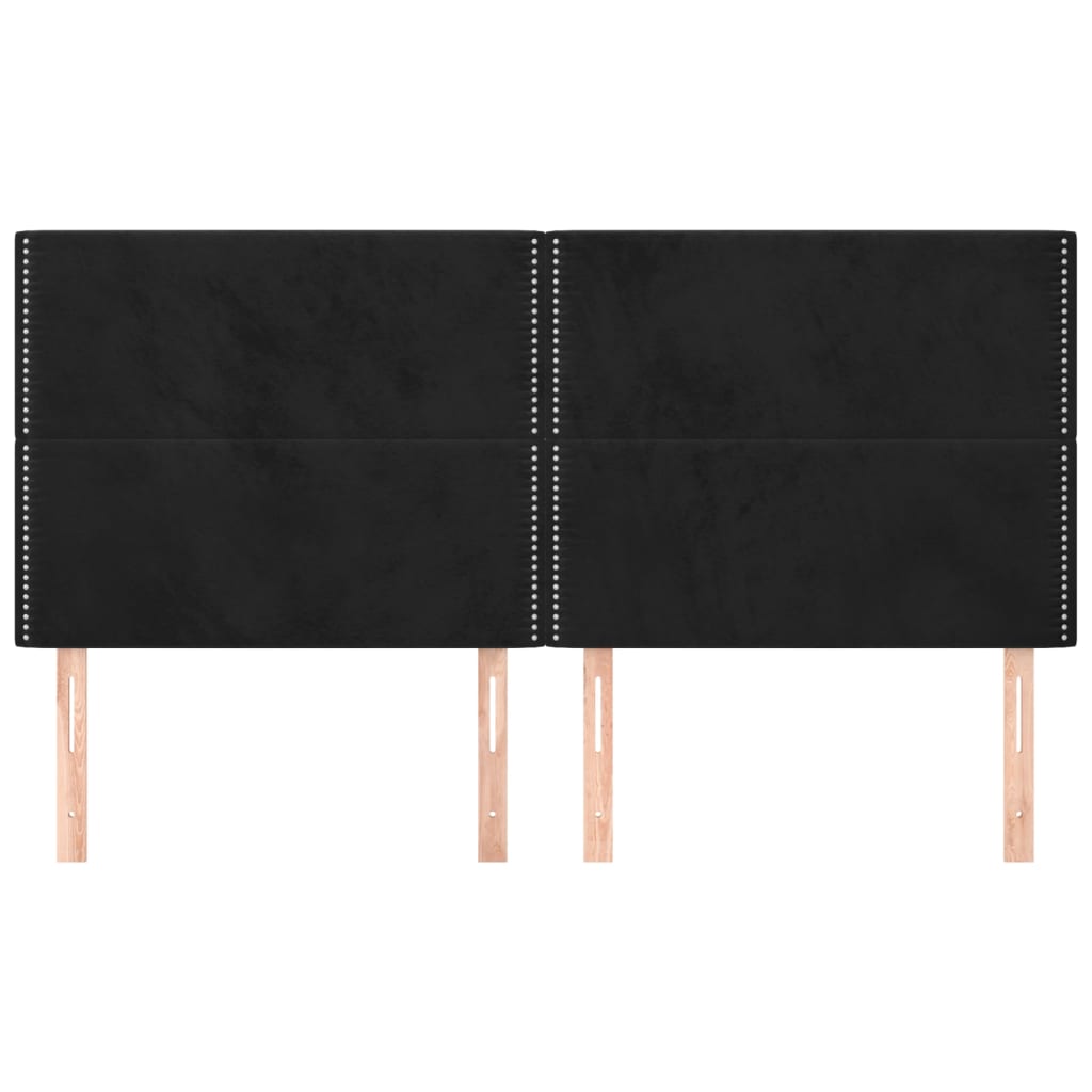 Uzglavlje crno 200x5x118/128 cm baršunasto