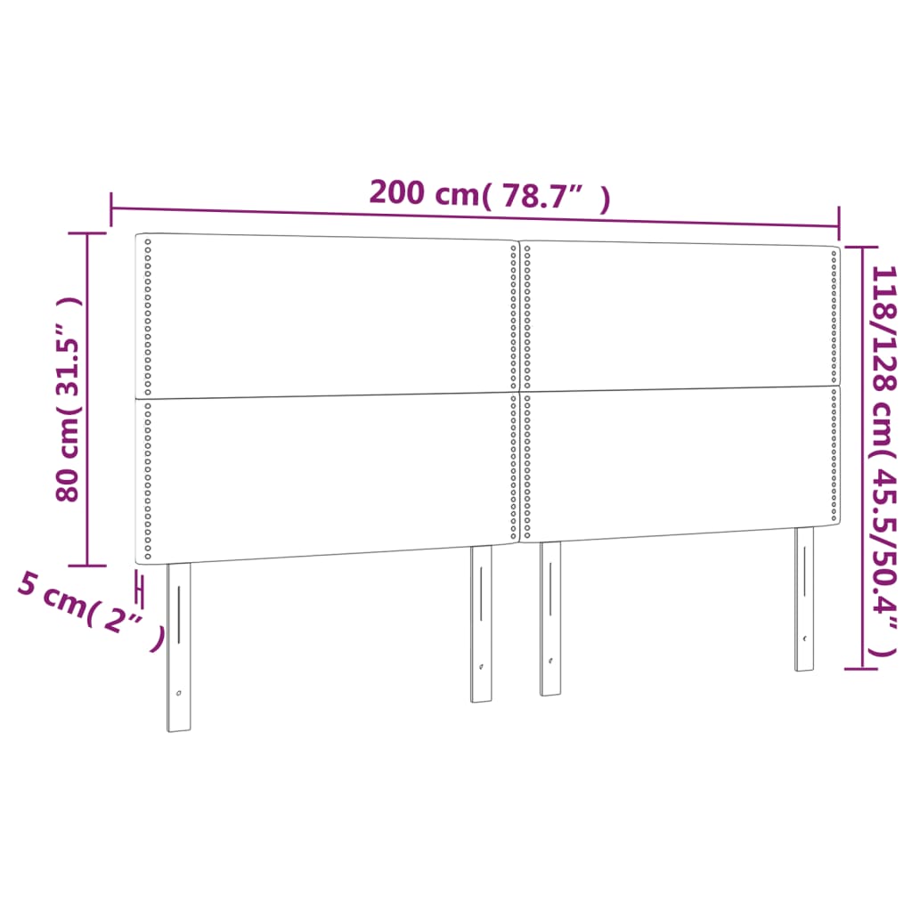 Uzglavlje crno 200x5x118/128 cm baršunasto