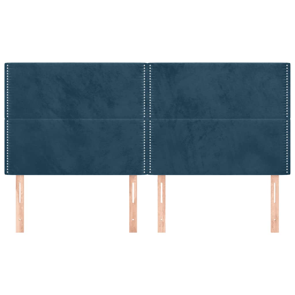 Uzglavlje tamnoplavo 200x5x118/128 cm baršunasto
