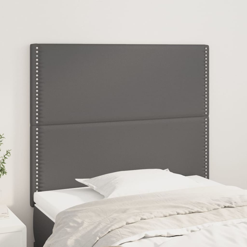 Uzglavlje sivo 100x5x118/128 cm umjetna koža