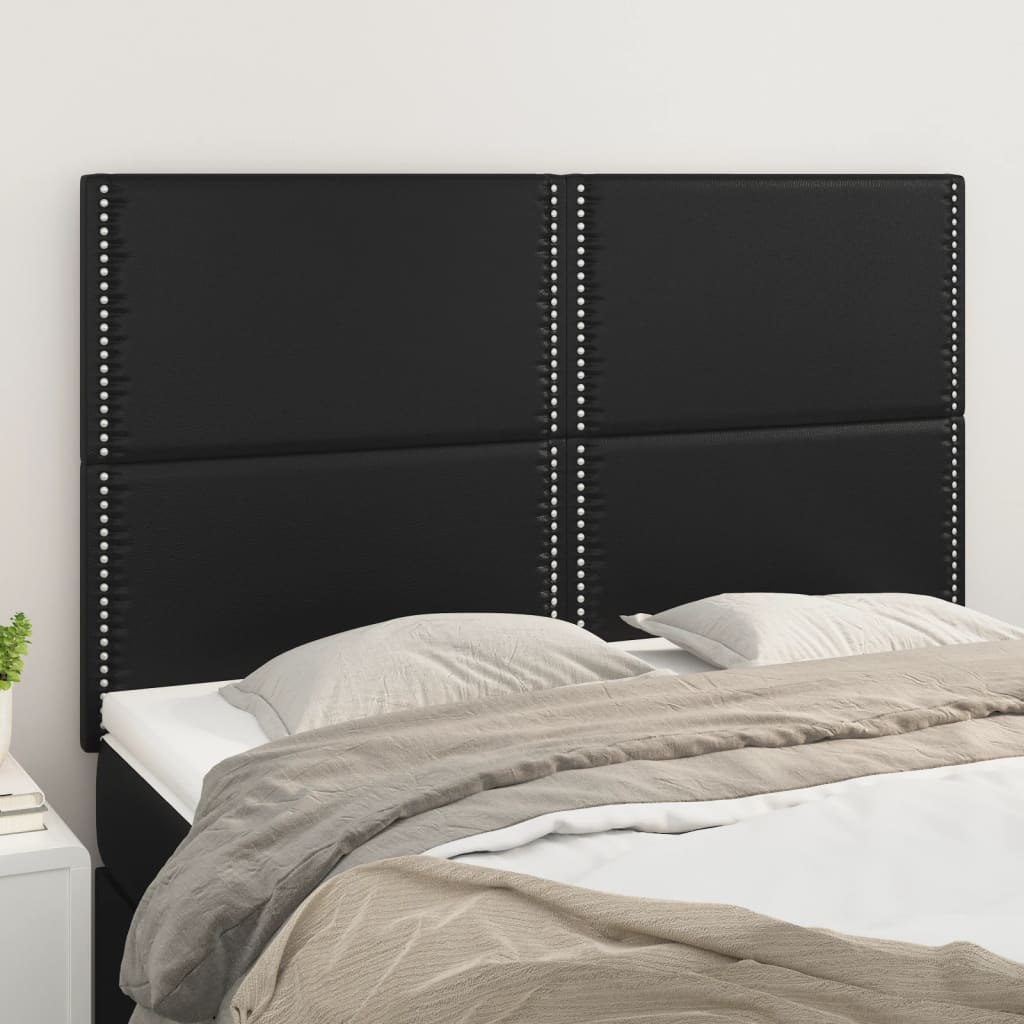 Uzglavlje crno 144x5x118/128 cm umjetna koža