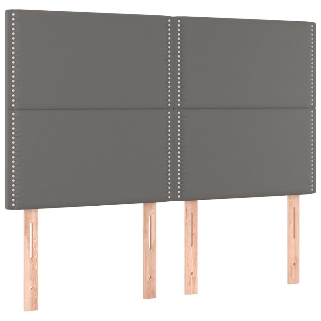 Uzglavlje sivo 144x5x118/128 cm umjetna koža