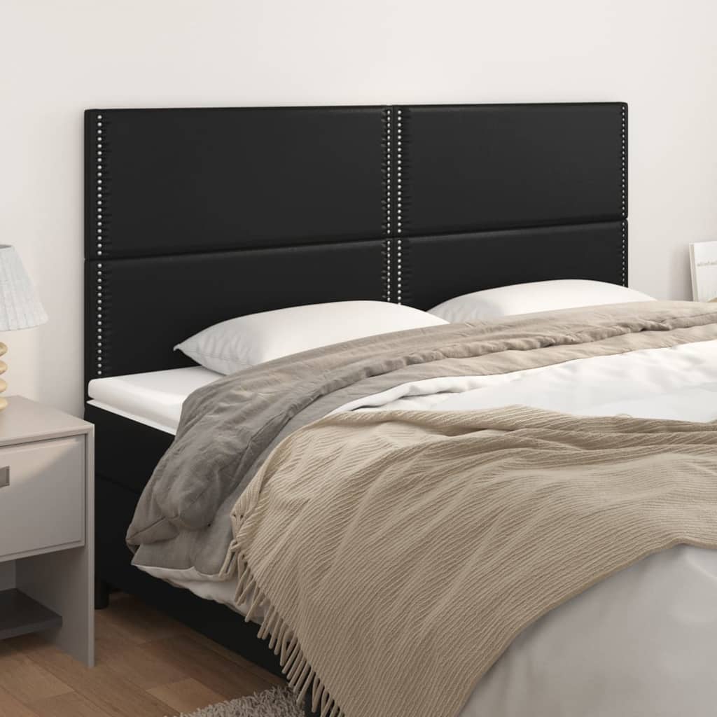 Uzglavlje Crno 200x5x118/128 cm Imitacija kože
