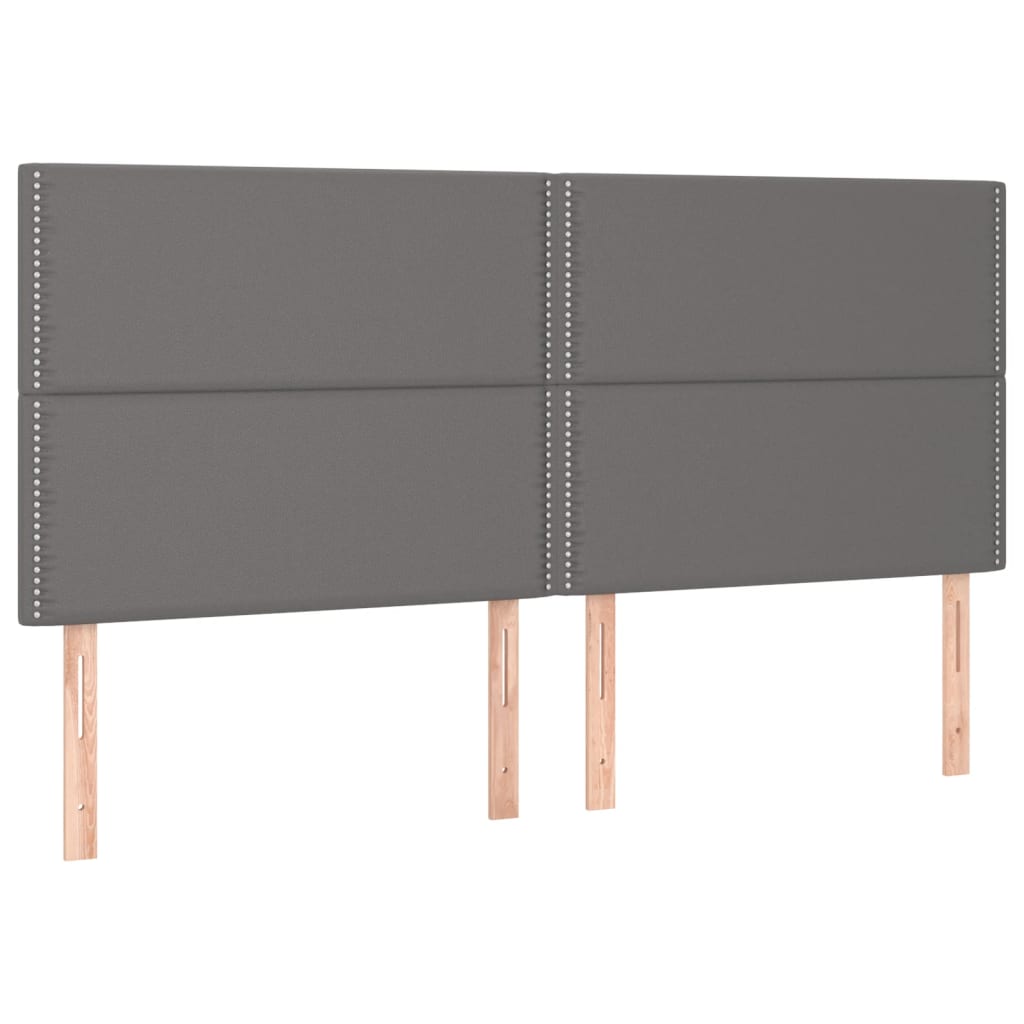 Uzglavlje sivo 200x5x118/128 cm umjetna koža