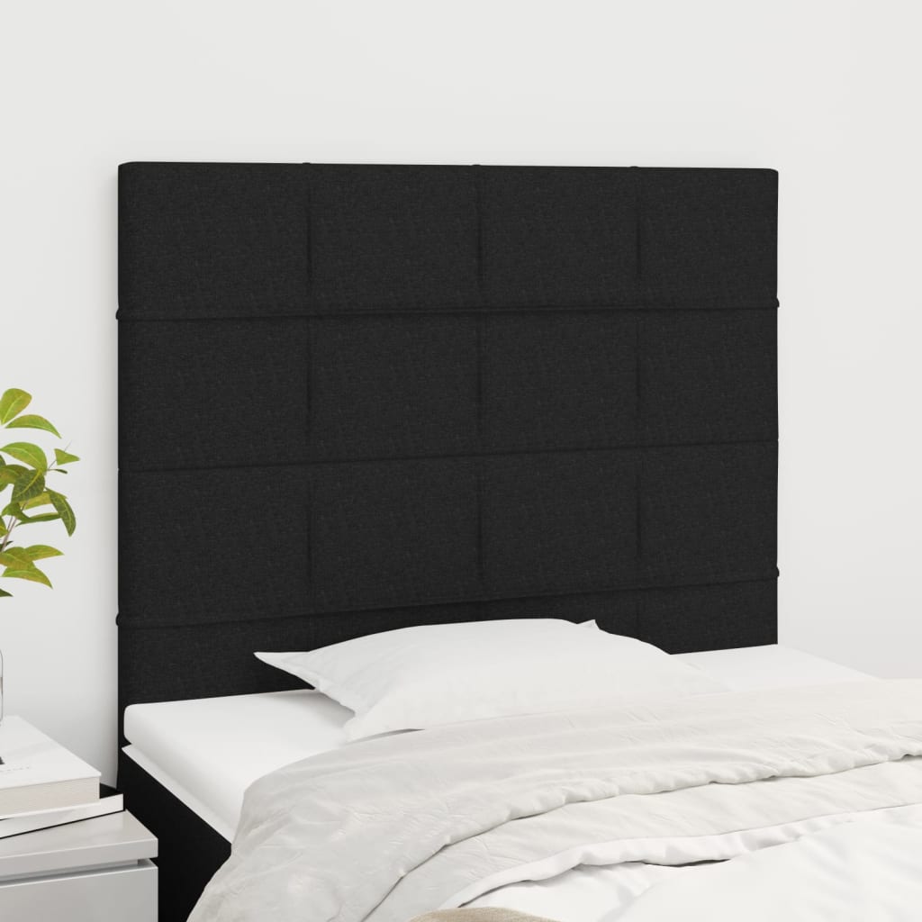 Uzglavlje Crno 80x5x118/128 cm Tkanina