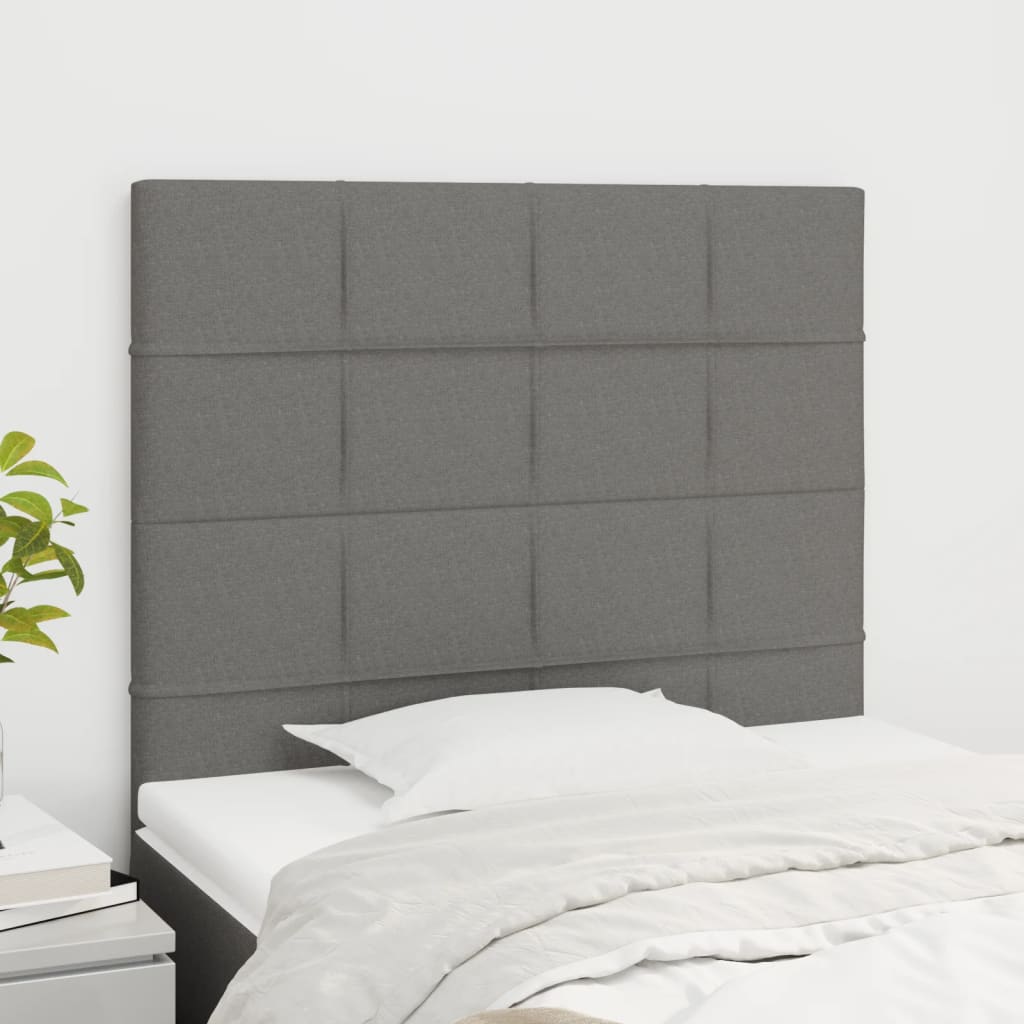 Uzglavlje tamno sivo 90x5x118/128 cm tkanina