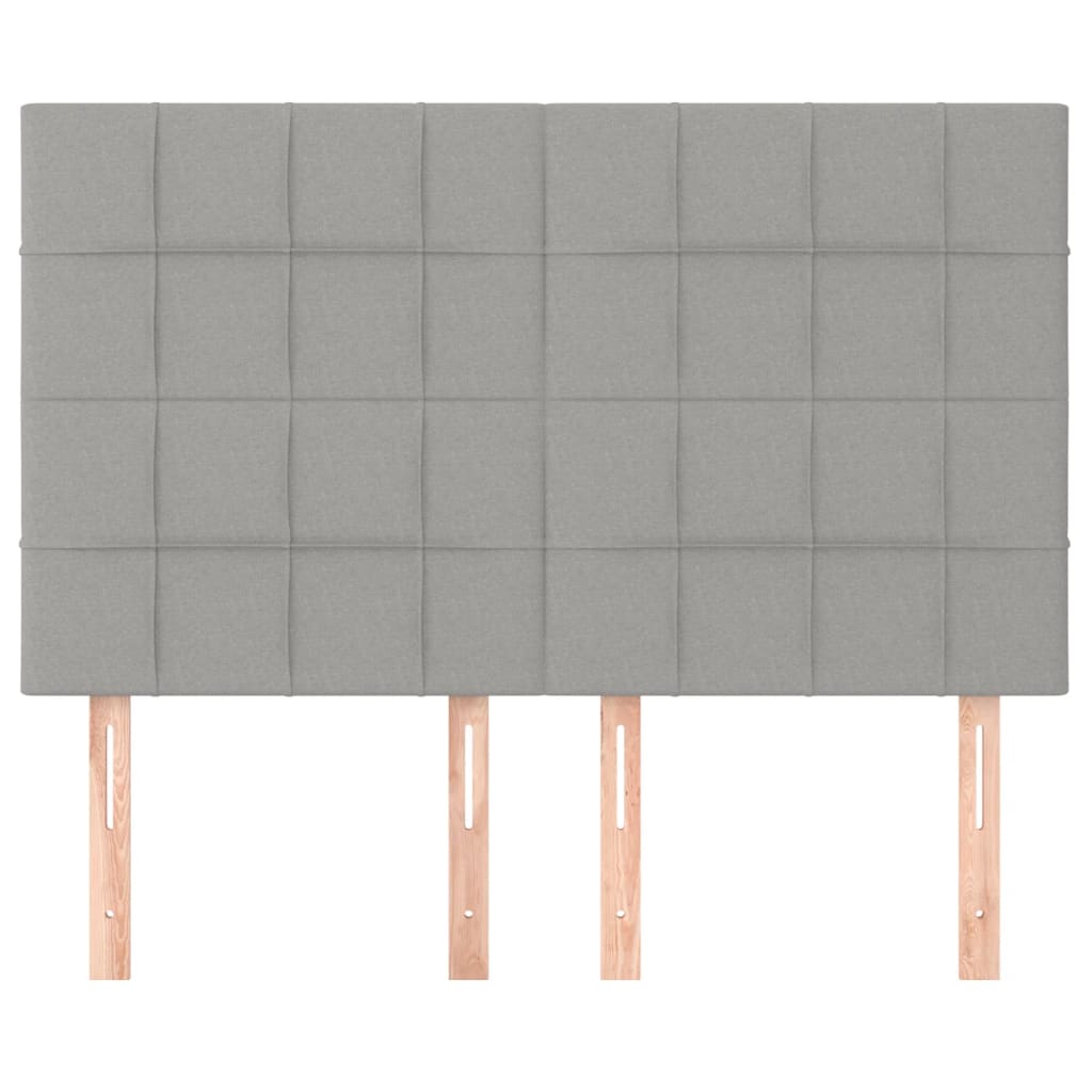 Uzglavlje svijetlosivo 144x5x118/128 cm tkanina