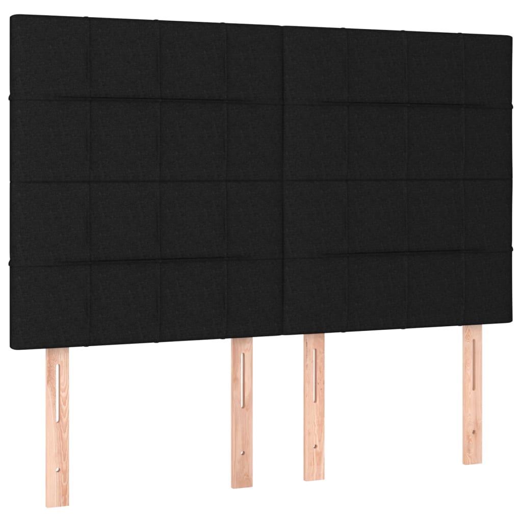 Uzglavlje crno 144x5x118/128 cm tkanina