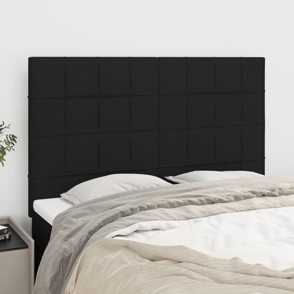 Uzglavlje crno 144x5x118/128 cm tkanina