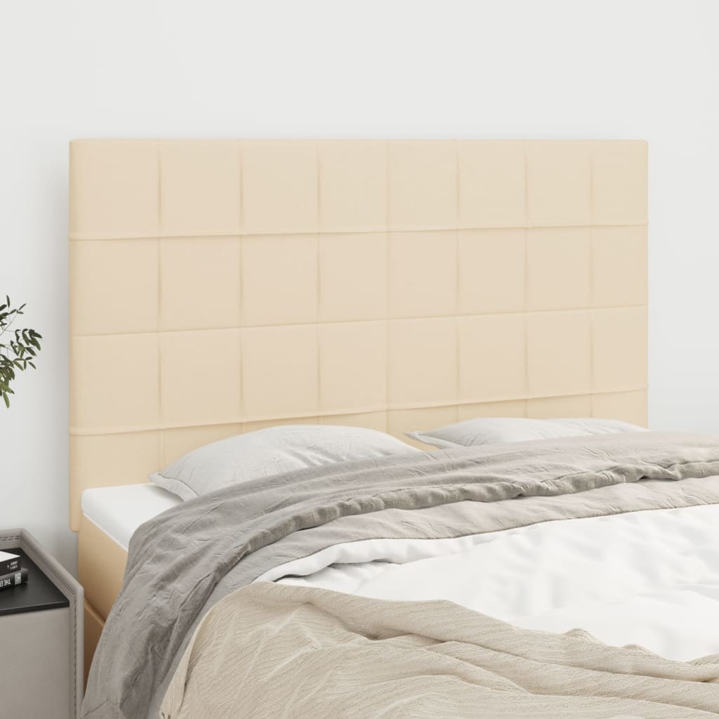 Uzglavlje krem boje 144x5x118/128 cm tkanina