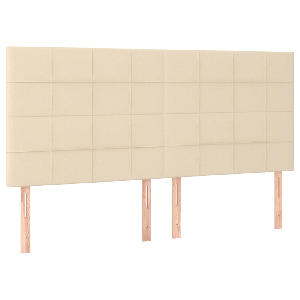 Uzglavlje krem boje 200x5x118/128 cm tkanina