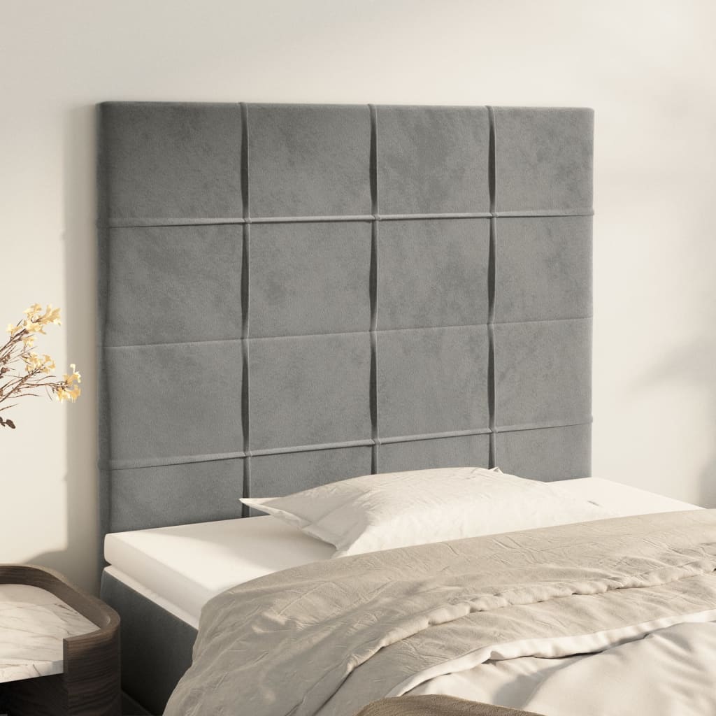 Uzglavlje svijetlosivo 80x5x118/128 cm baršunasto
