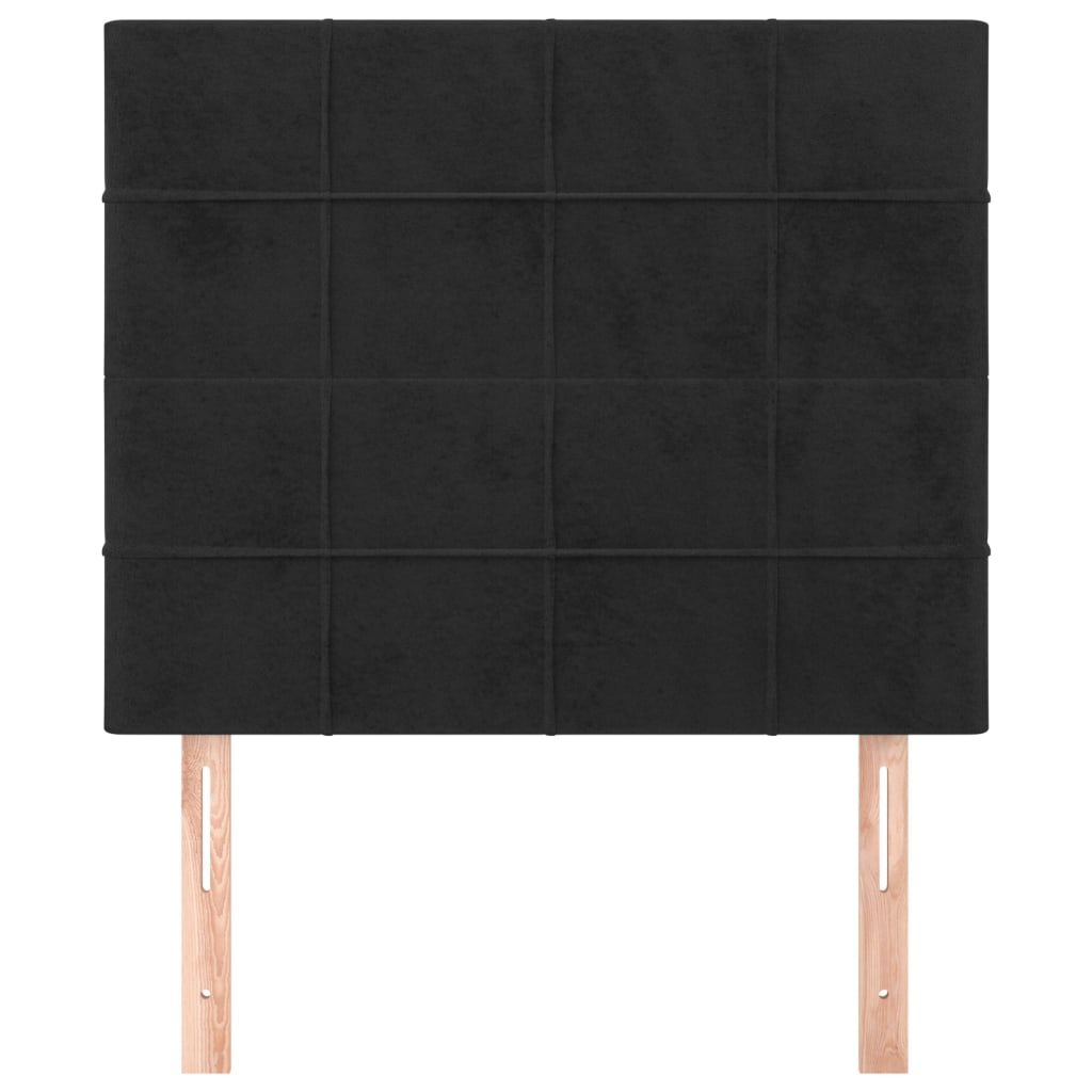 Uzglavlje Crno 80x5x118/128 cm Baršunasto