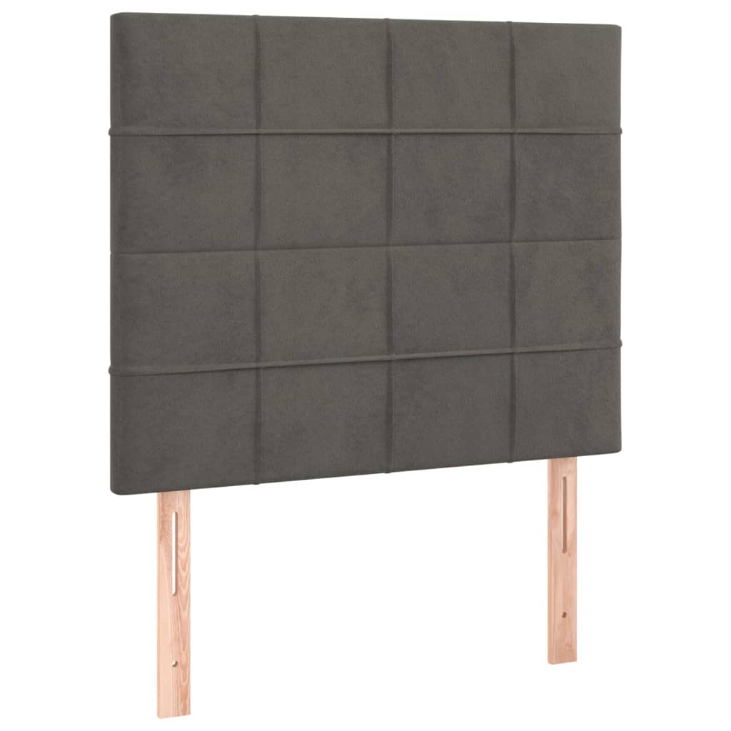 Uzglavlje tamno sivo 90x5x118/128 cm baršunasto