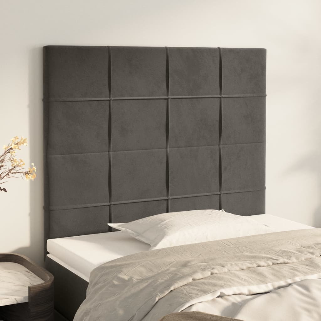 Uzglavlje tamno sivo 90x5x118/128 cm baršunasto