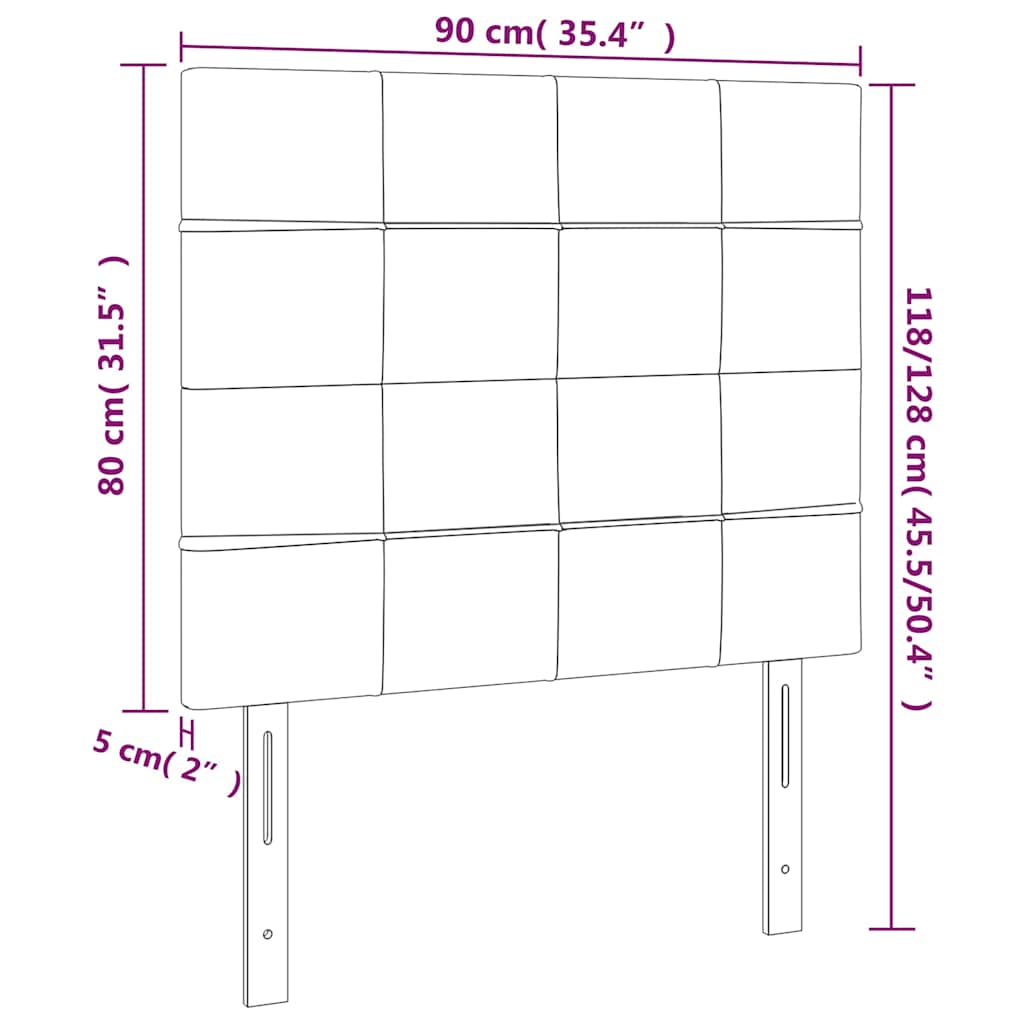 Uzglavlje tamnoplavo 90x5x118/128 cm baršunasto