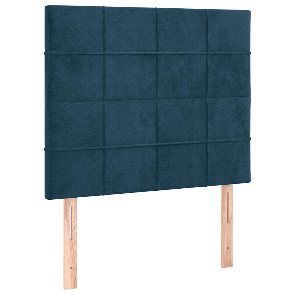 Uzglavlje tamnoplavo 100x5x118/128 cm baršunasto