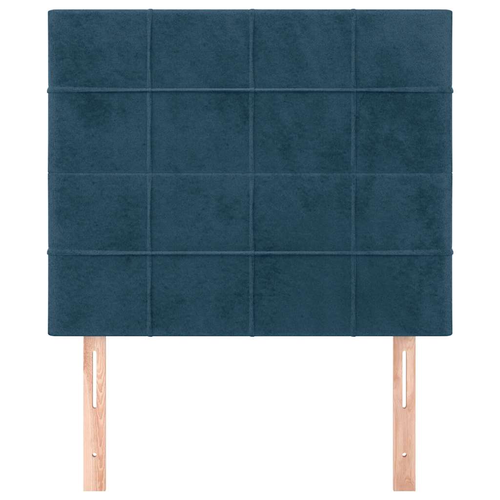 Uzglavlje tamnoplavo 100x5x118/128 cm baršunasto