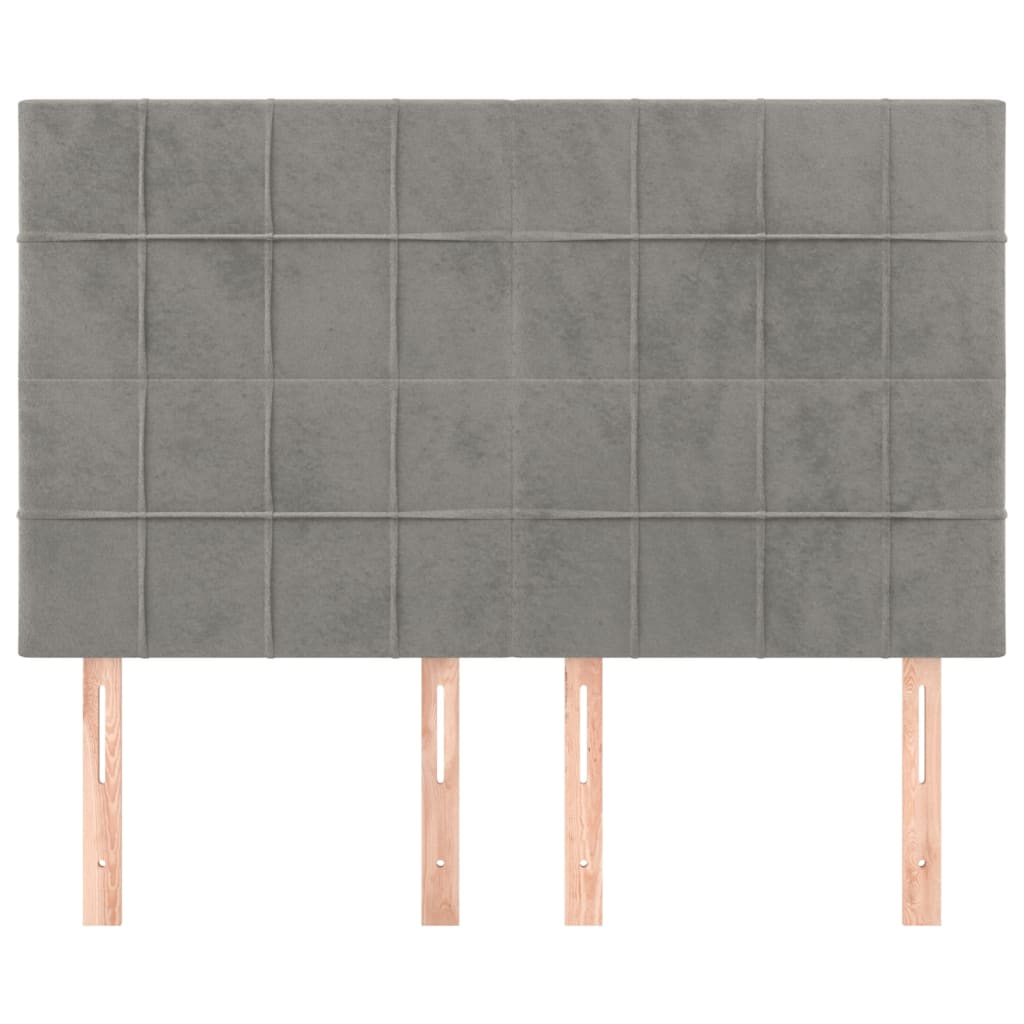 Uzglavlje svijetlosivo 144x5x118/128 cm baršunasto