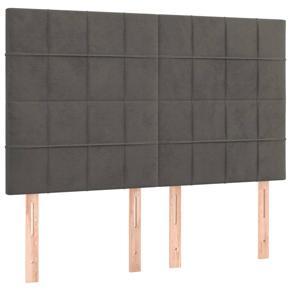 Uzglavlje tamno sivo 144x5x118/128 cm baršunasto
