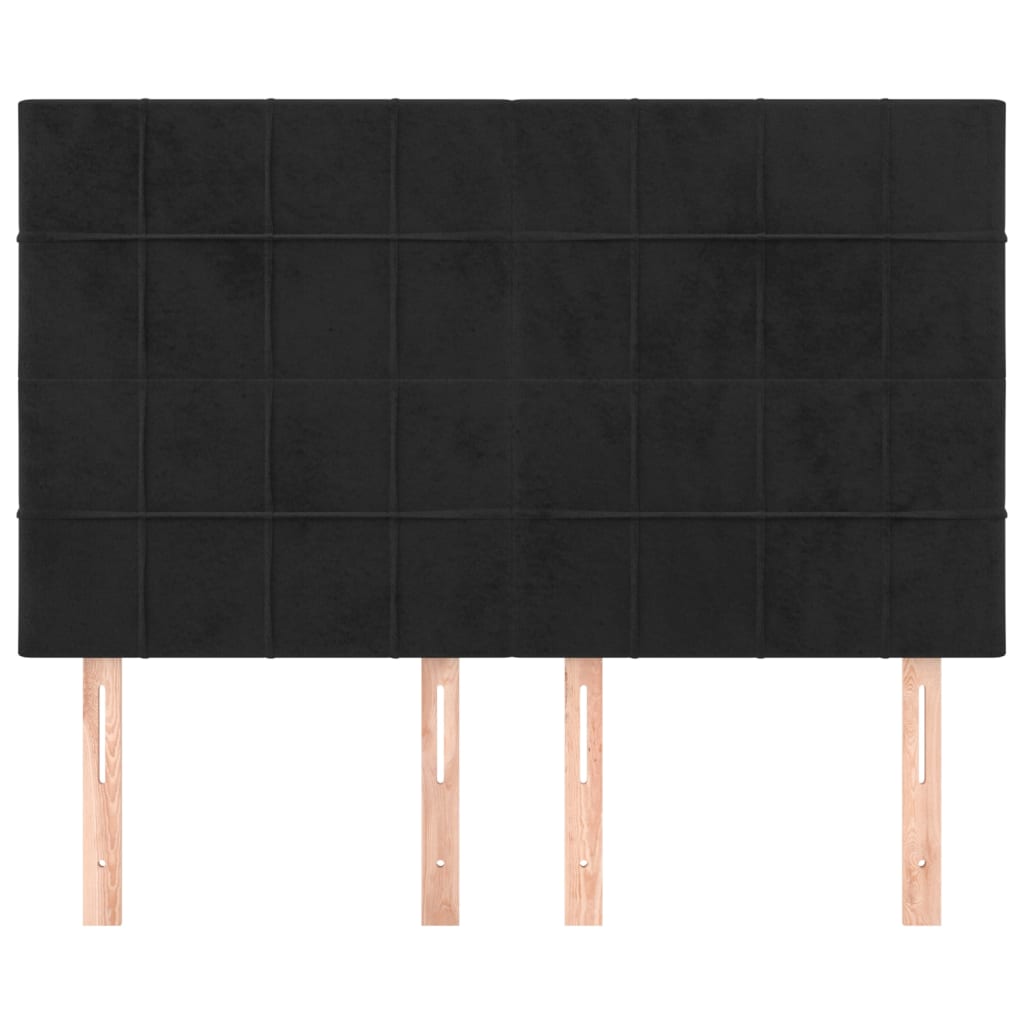 Uzglavlje Crno 144x5x118/128 cm Baršunasto