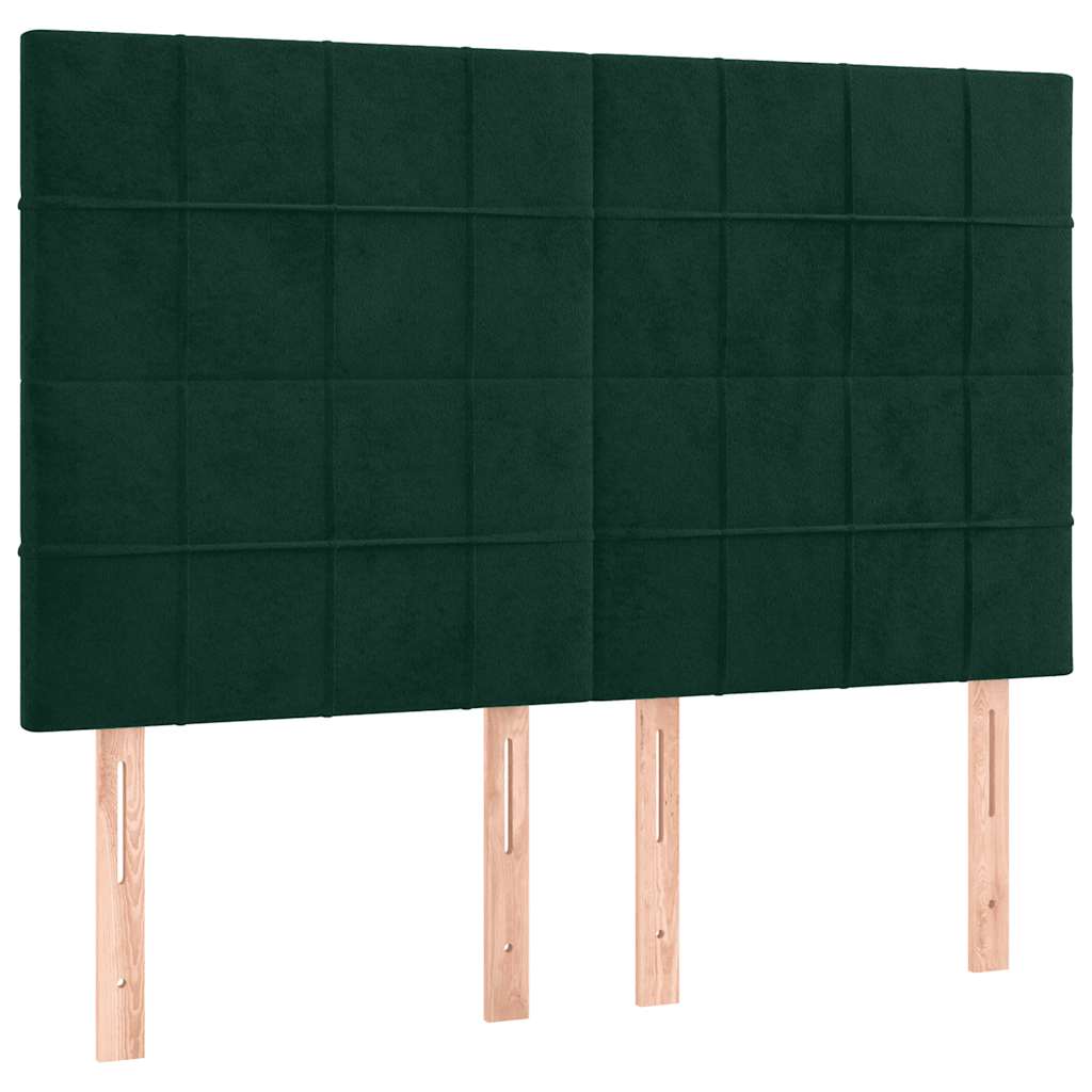 Uzglavlje tamnozeleno 144x5x118/128 cm baršunasto