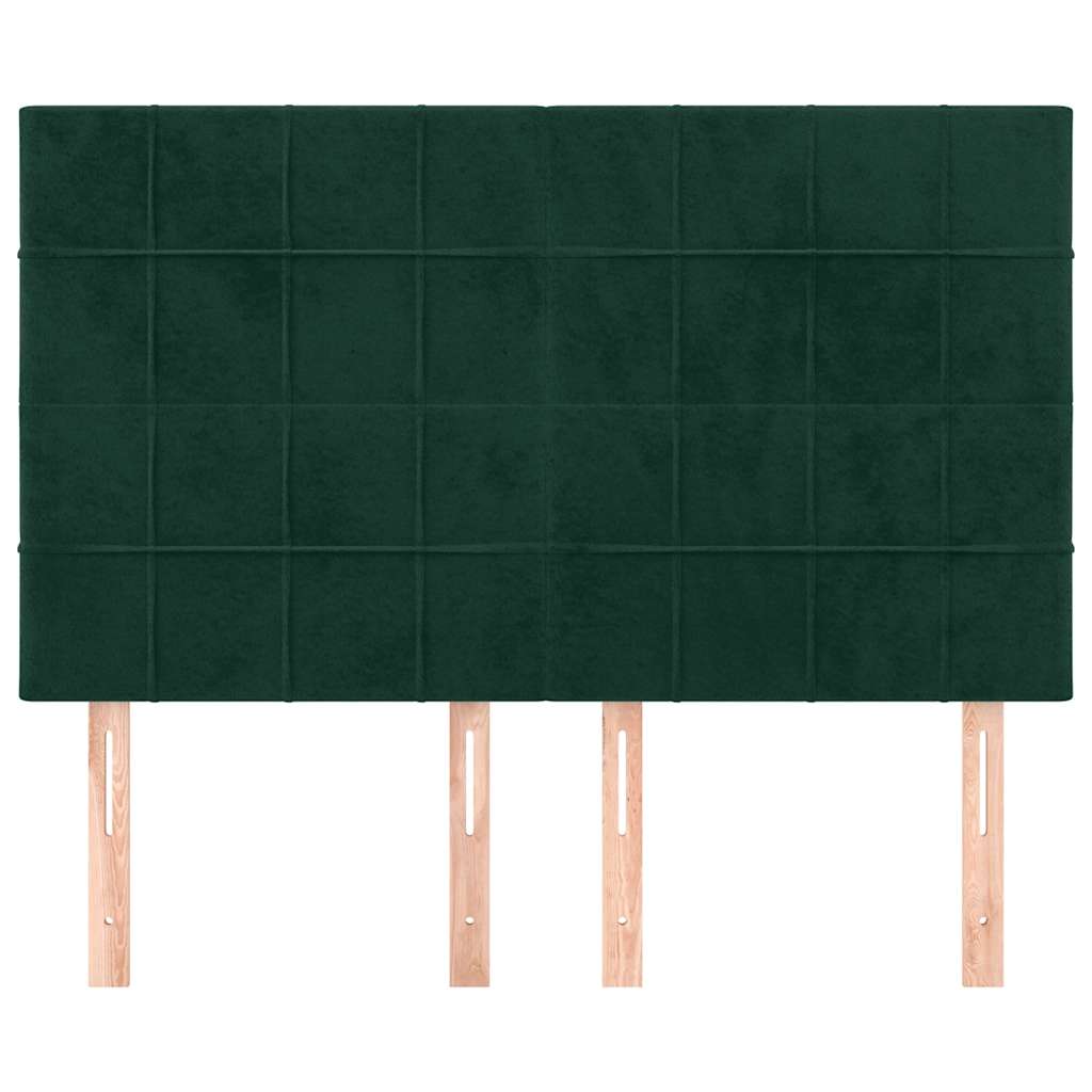 Uzglavlje tamnozeleno 144x5x118/128 cm baršunasto