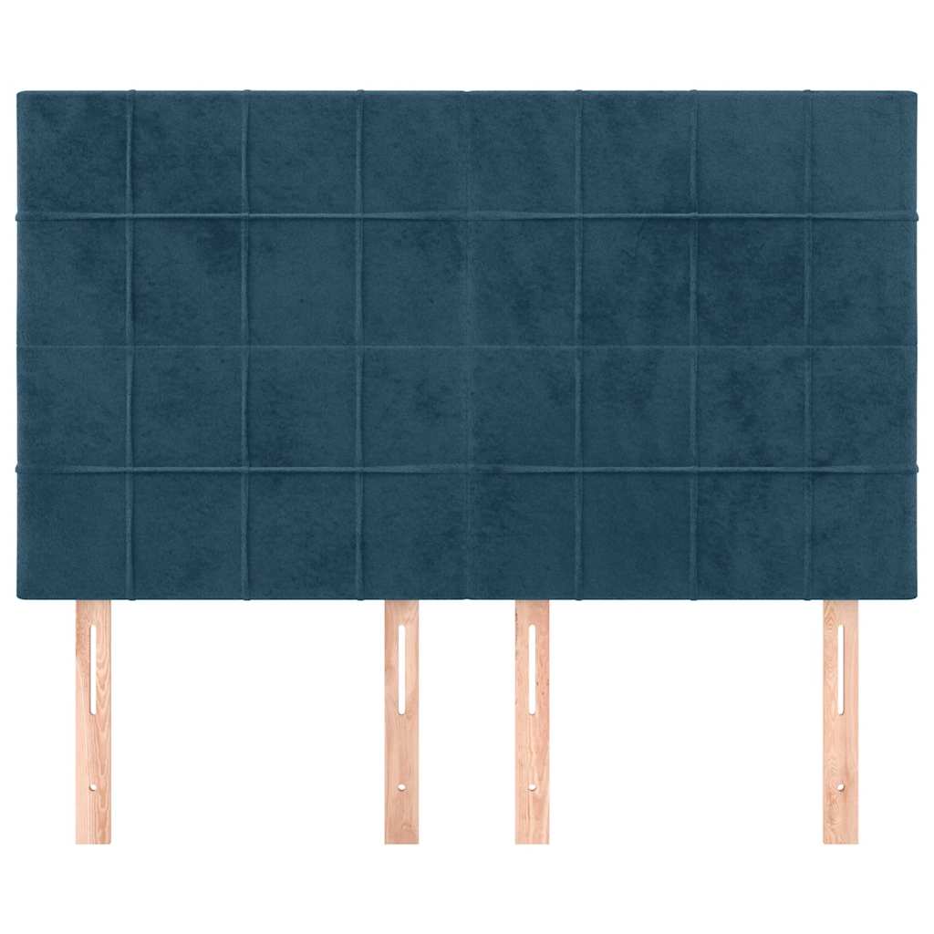 Uzglavlje tamnoplavo 144x5x118/128 cm baršunasto