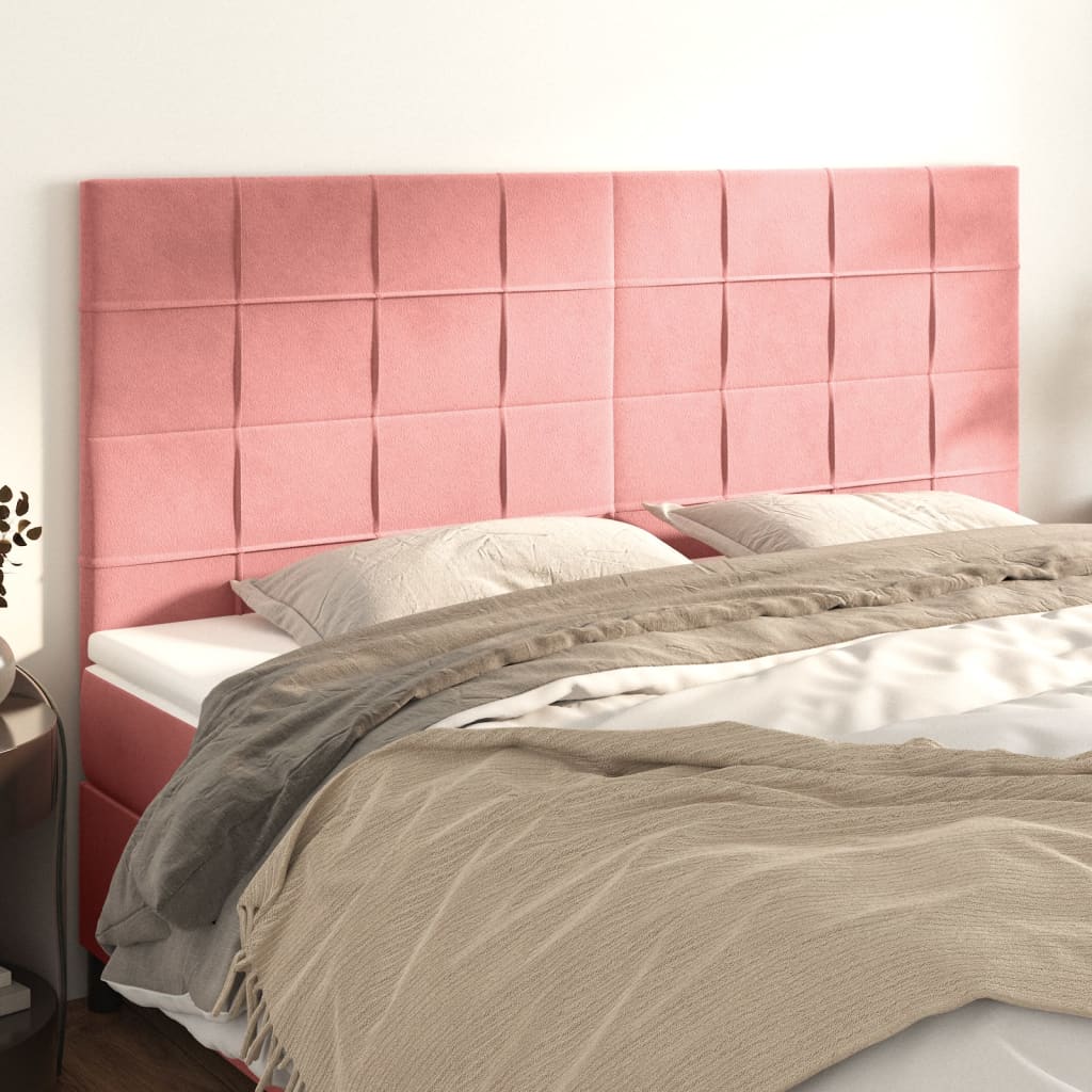 Uzglavlje roza 160x5x118/128 cm baršunasto