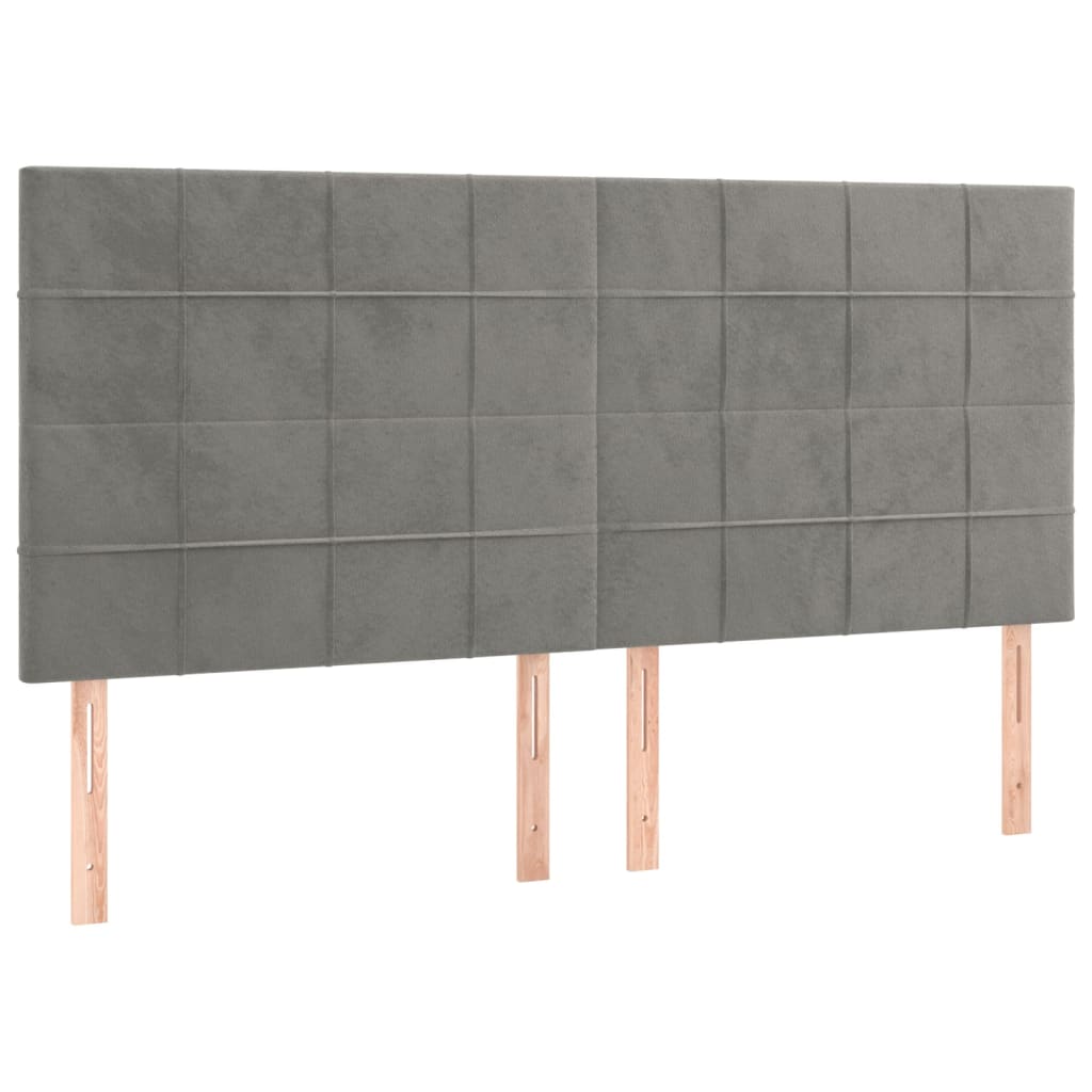 Uzglavlje svijetlosivo 180x5x118/128 cm baršunasto
