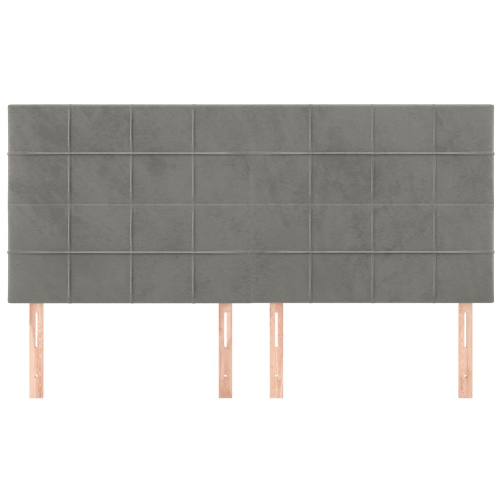 Uzglavlje svijetlosivo 180x5x118/128 cm baršunasto