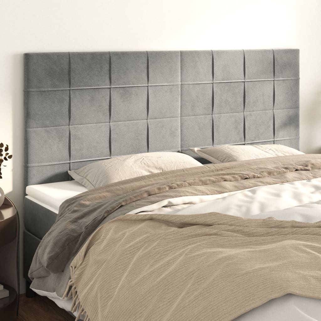 Uzglavlje svijetlosivo 180x5x118/128 cm baršunasto