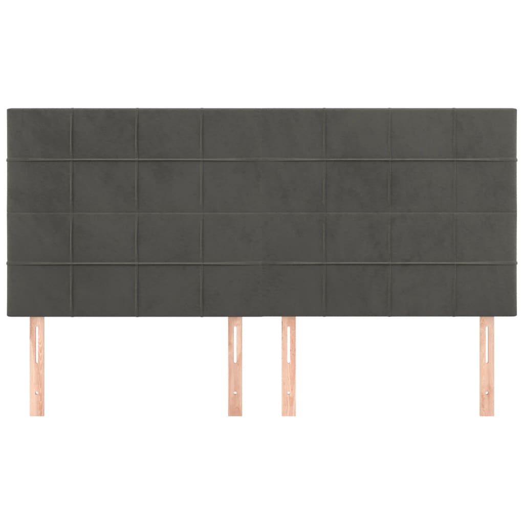 Uzglavlje tamno sivo 180x5x118/128 cm baršunasto