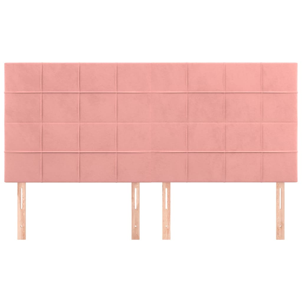 Uzglavlje roza 180x5x118/128 cm baršunasto