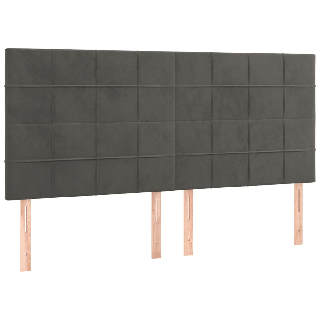 Uzglavlje tamno sivo 200x5x118/128 cm baršunasto