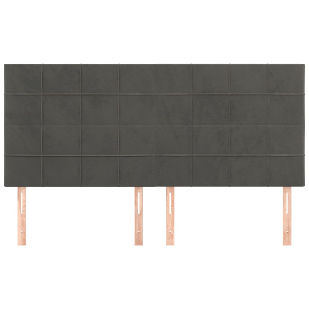 Uzglavlje tamno sivo 200x5x118/128 cm baršunasto