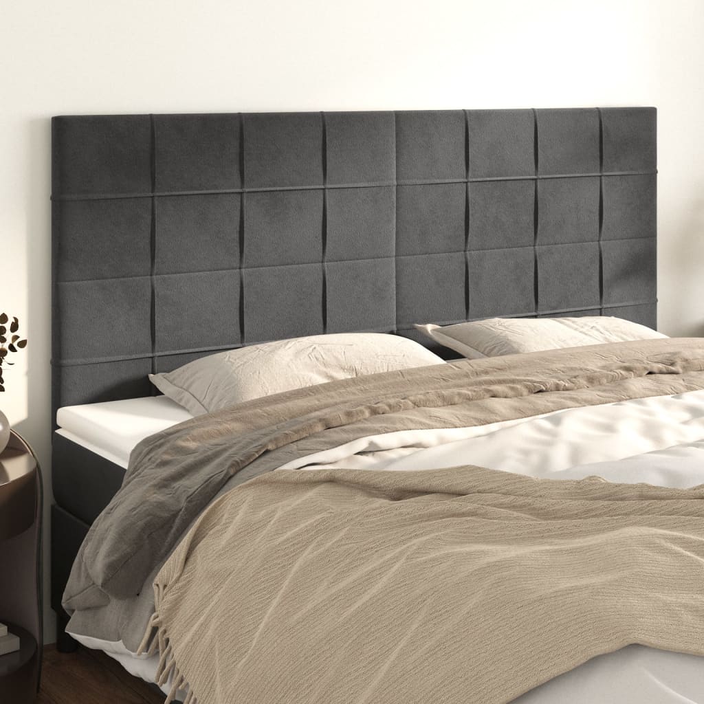 Uzglavlje tamno sivo 200x5x118/128 cm baršunasto