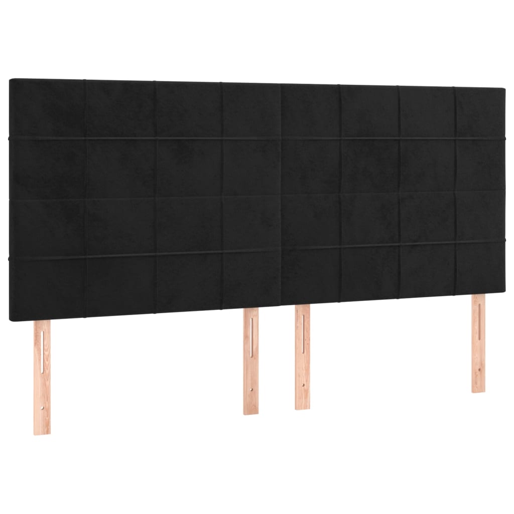 Uzglavlje crno 200x5x118/128 cm baršunasto