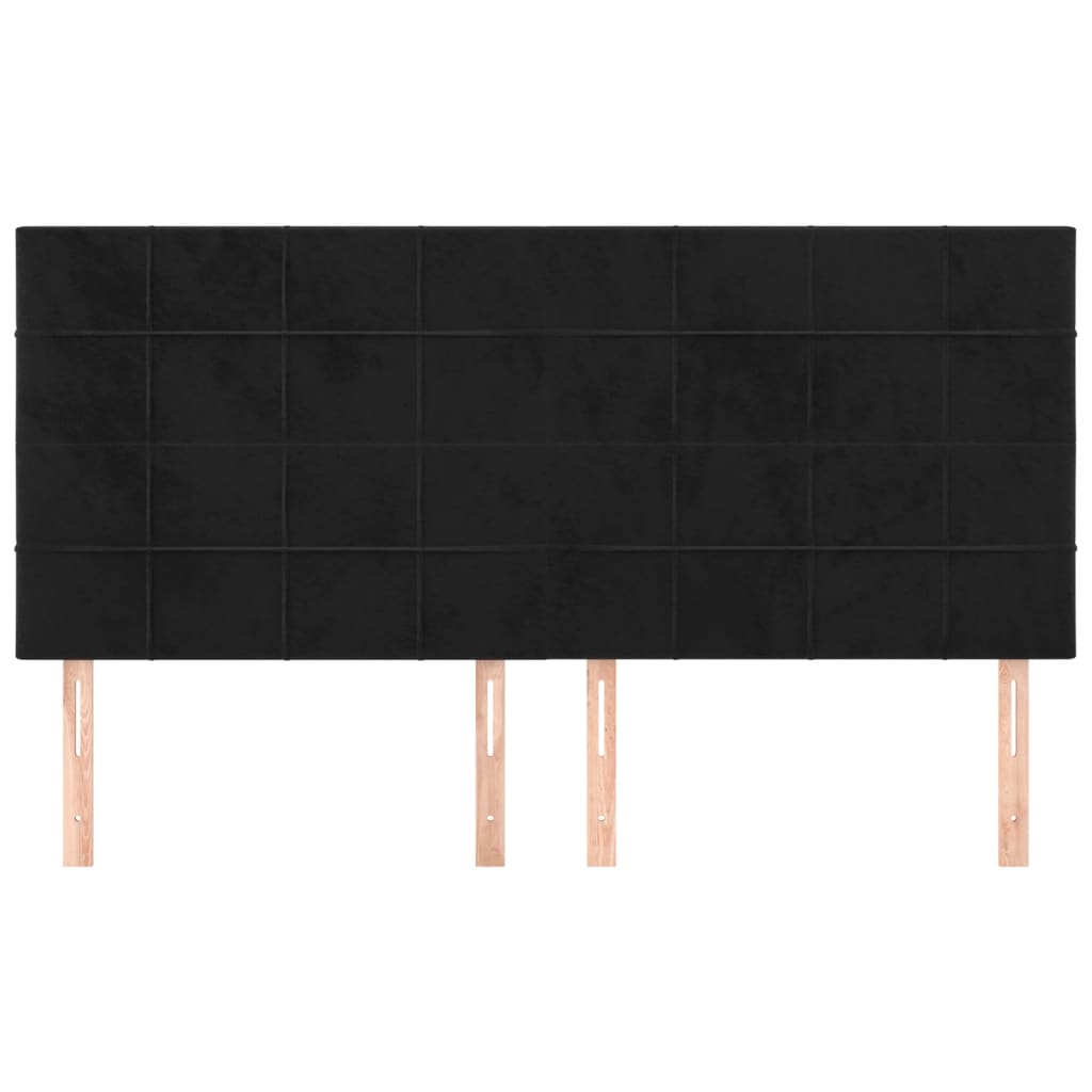Uzglavlje crno 200x5x118/128 cm baršunasto