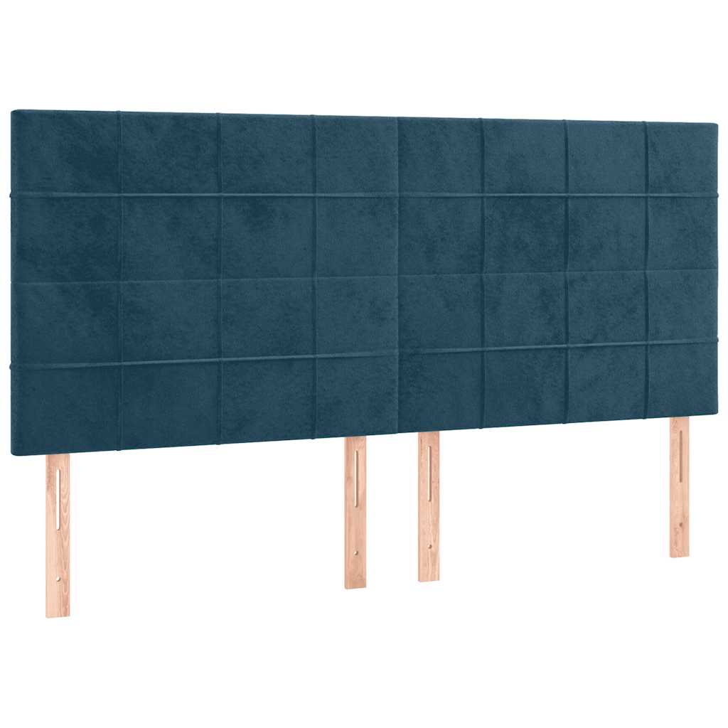 Uzglavlje tamnoplavo 200x5x118/128 cm baršunasto
