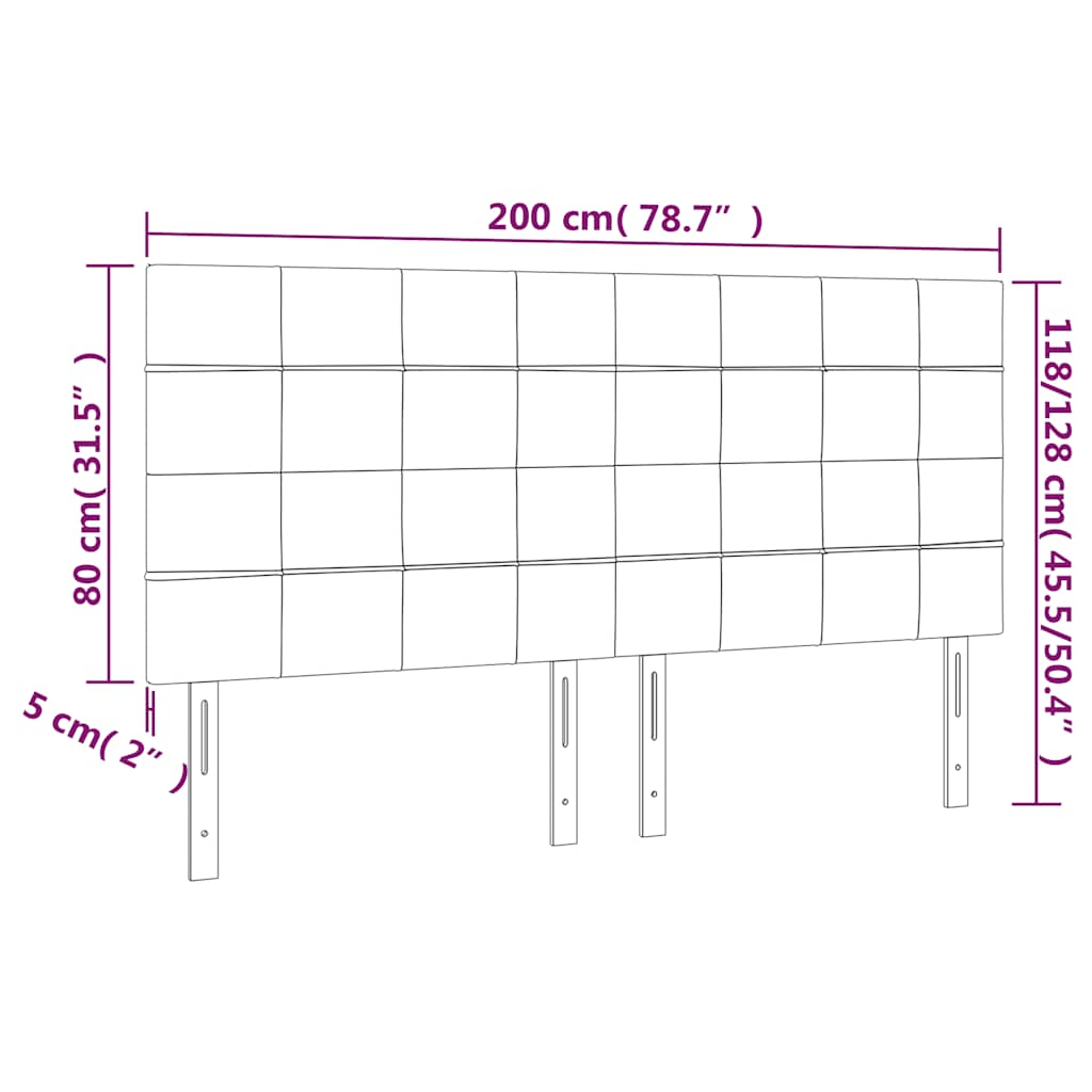 Uzglavlje tamnoplavo 200x5x118/128 cm baršunasto